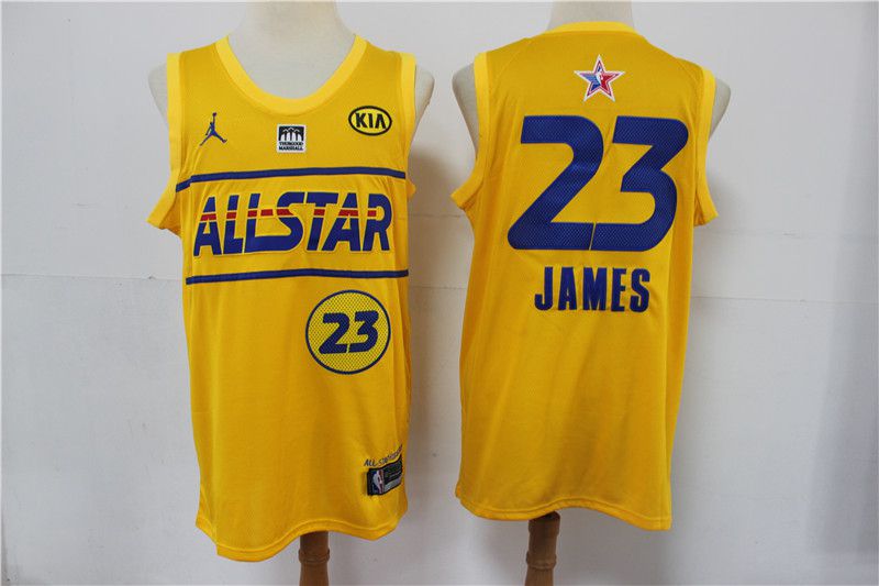 Men Los Angeles Lakers #23 James Yellow NBA 2020-2021 All Star Jersey